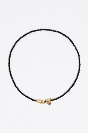 [25FW] 블랙 크리스탈 팬더 목걸이 B256AIU013BKF