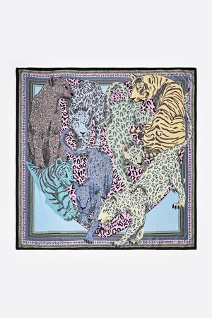 [25FW] 파스텔 고양이 하트 & 보더 스카프 B256AIF011PKF