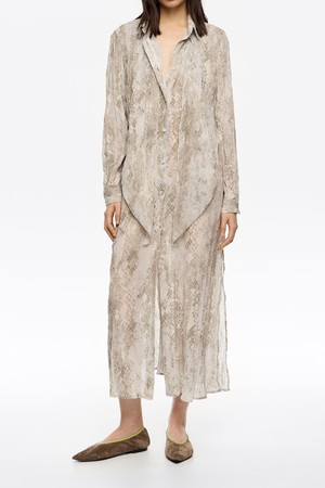 [25FW] 토프 스네이크 맥시 타이 플리츠 드레스 B256AWO007BRB