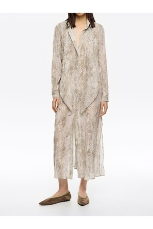 [25FW] 빔바이롤라 토프 스네이크 맥시 타이 플리츠 드레스 B256AWO007BRB