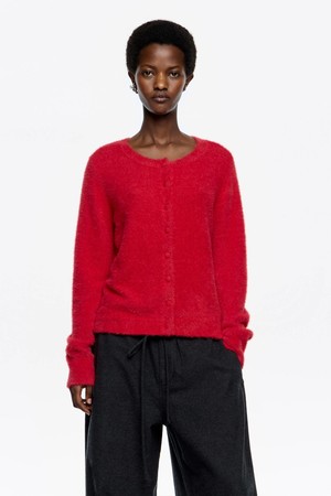 [25FW] 빔바이롤라 레드 퍼 카디건 B256AWG011RDB