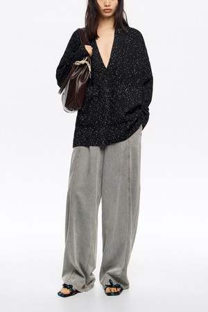 [25FW] 빔바이롤라 블랙 롱 네프스 카디건 B256AWG008BKB