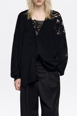 [25FW] 빔바이롤라 블랙 레이스 카디건 B256AWG006BKB