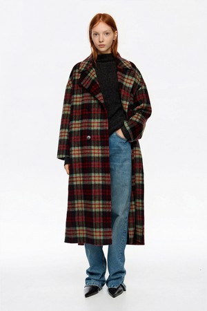 [25FW] 빔바이롤라 레드 체크 울 코트 B256AWC003RDB