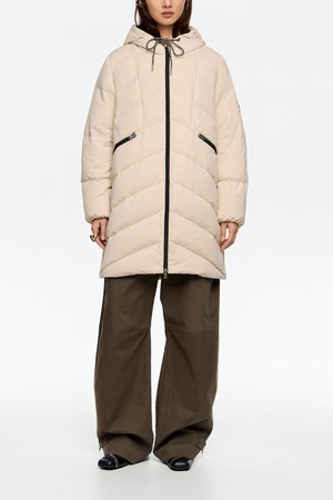 [25FW] 빔바이롤라 아이보리 스트레이트 컷 후드 패딩 B256AWD001IVB