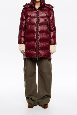 [25FW] 빔바이롤라 버건디 디태처블 A라인 후드 다운 재킷 B256AWD013BDB