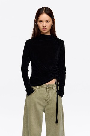 [25FW] 빔바이롤라 블랙 셔링 플루이드 탑 B256AWT030BKB