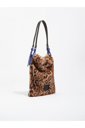 [25FW] 베이지 레오파드 프린트 퍼 토트백 B256AIB063BEF