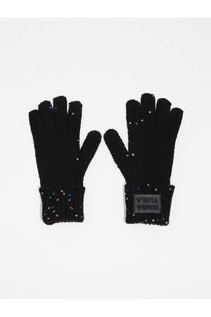 [25FW] 블랙 멀티컬러 스팽글 니트 장갑 B256AIG007BKB