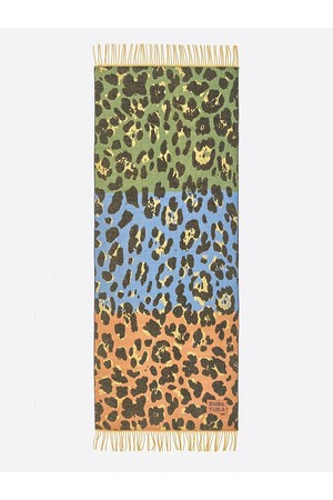[25FW] 믹스컬러 애니멀 프린트 아크릴 자카드 숄 B256AII008ORF
