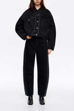 [25FW] 빔바이롤라 블랙 스터드 데님 재킷 B256AWJ002BKE