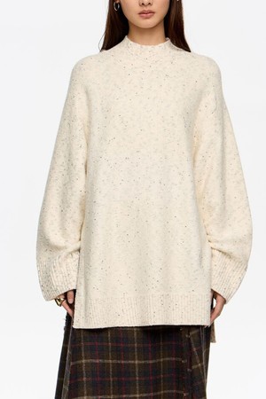 [25FW] 빔바이롤라 아이보리 넵스 사이드 슬릿 스웨터 B256AWK021IVB