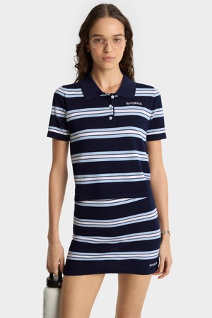 [공식] 스포티앤리치 세리프 로고 실크 피케 크롭 폴로 R255AW2005_NAVY-a