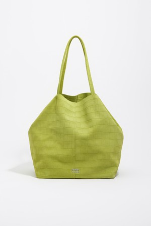 [26SS]빔바이롤라 엠보싱 악어 무늬 라지 스웨이드 쇼퍼백 -라이트 민트  B265AIB004LMF