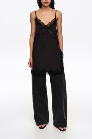 [26SS]빔바이롤라 와이드 핏 데님 트라우저 - 워시드 블랙 B265AWN003BKA