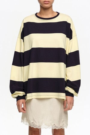 [26SS] 빔바이롤라 스트라이프 오버핏 티셔츠 -네이비 B265AWT038NYB