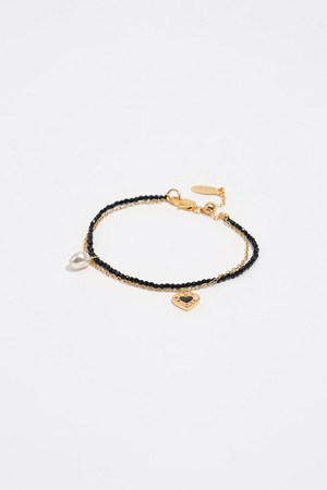 [26SS] 빔바이롤라 크리스탈 하트 로고 더블 블레이슬릿 - 블랙 B265AIX013BKF