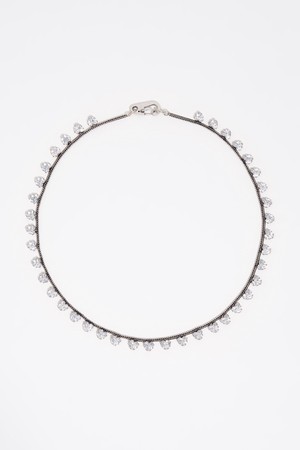 [26SS] 빔바이롤라 에이지드 다크 실버 크리스탈 하트 네크리스 B265AIU016SIF