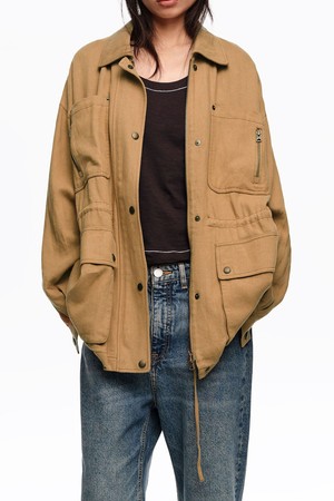 [26SS] 빔바이롤라 린넨 허리조절 자켓 - 카멜 B265AWJ011CMB