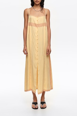 [26SS] 빔바이롤라 버튼 레이스 A라인 드레스 - 옐로우 B265AWO006YEB