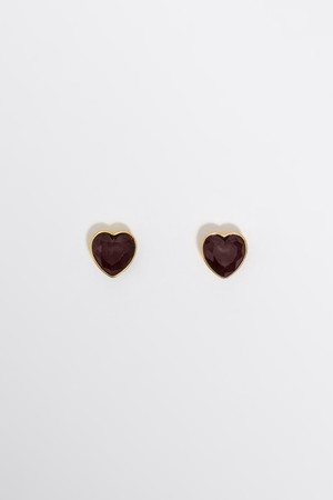 [26SS] 빔바이롤라 크리스탈 하트 이어링 - 브라운 B265AIW012BRF