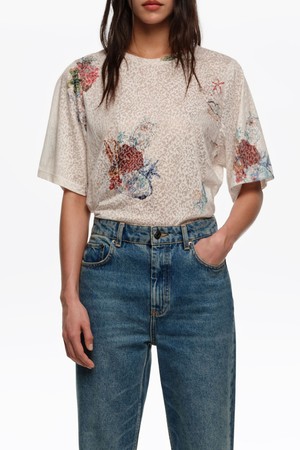 [26SS]빔바이롤라 시베드 스트레이트 컷 티셔츠 - 화이트 B265AWT028WHB