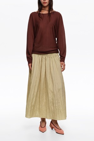 [26SS]빔바이롤라 올리브 미니 도트 플레어 스커트 - 올리브 B265AWS003OLB