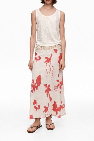 [26SS]빔바이롤라 샌드레드 크로쉐 스커트 - 레드 B265AWS008RDB