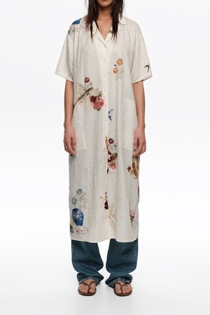 [26SS]빔바이롤라 시베드 링클드 패브릭 셔츠 드레스 - 화이트 B265AWO007WHB