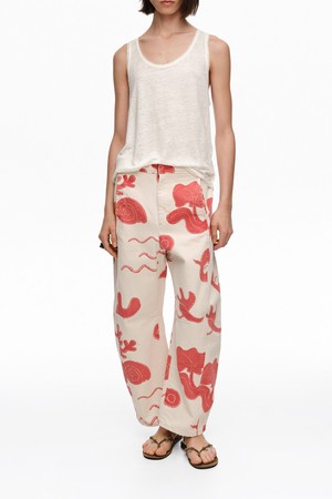 [26SS]빔바이롤라 배럴 핏 샌드레드 데님 팬츠 B265AWN006RDA