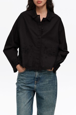 [26SS] 빔바이롤라 엠브로이더드 스트레이트컷 자켓 - 블랙 B265AWJ013BKB