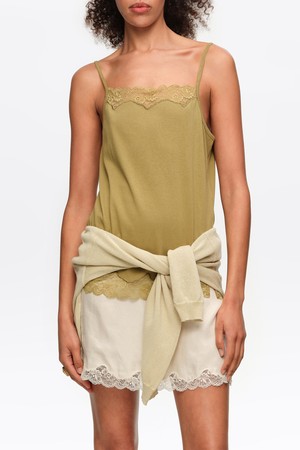 [26SS] 빔바이롤라 레이스 스트랩 탑 - 카키 B265AWT033KAB