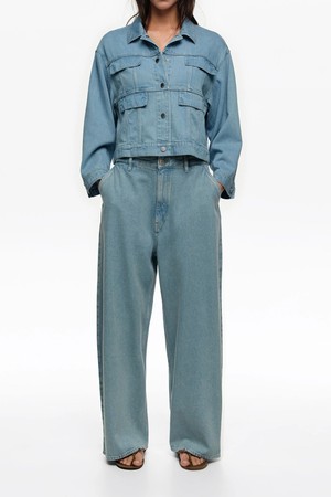 [26SS] 빔바이롤라 와이드 핏 워시드 데님 트라우저 - 블루 B265AWN002BLA