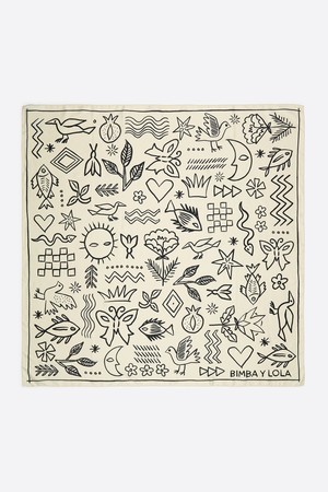 [26SS] 빔바이롤라 스케치 모티브 스카프 - 화이트 B265AIF015WHF