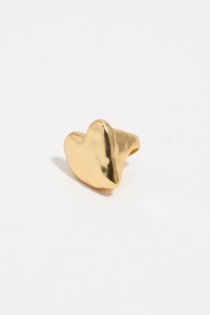 [26SS] 빔바이롤라 매트 텍스처 하트 링 - 골드 B265AIR010GOD