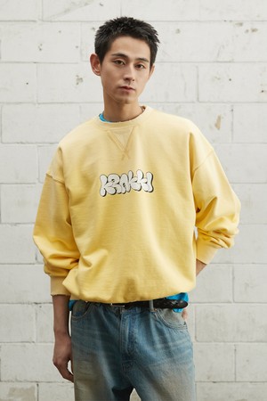 Round Logo Sweatshirt_Yellow [KR265PUW411]