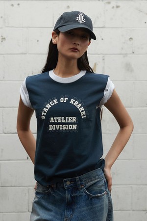 [Women] Arch Logo Combi Tee_Navy [KR265PWT451]