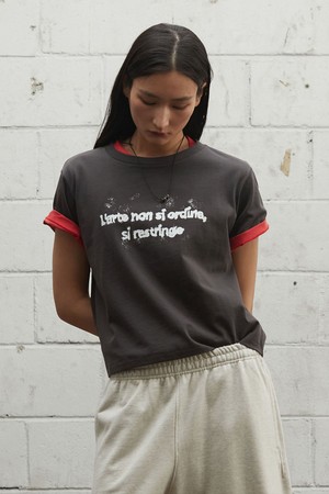 Paint Logo Crop Tee (W)_Charcoal [KR265PWT463]