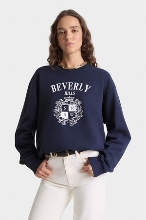 [공식] 스포티앤리치 BH 크레스트 크루넥 남여공용 - 네이비 R265AUW108_NAVY-a