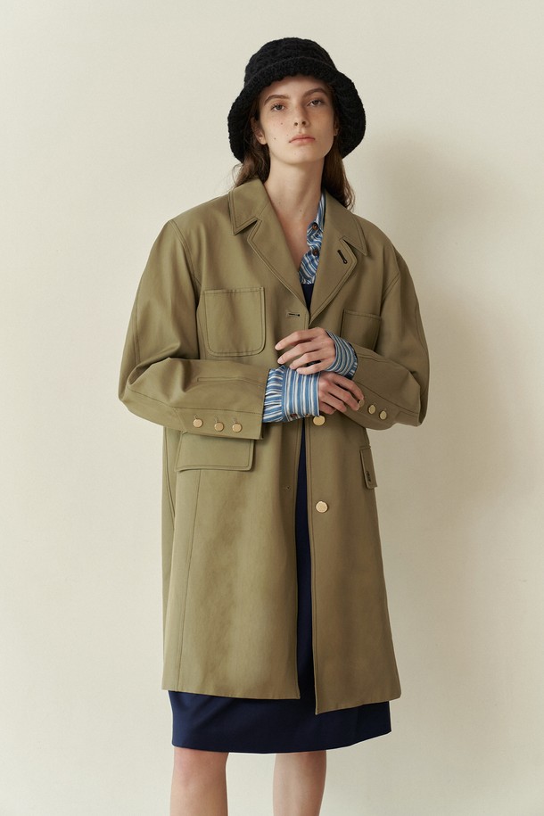 IULAI - 코트 - Half malone coat Olive khaki