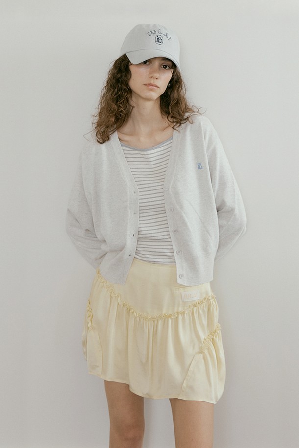 IULAI - 가디건 - Butter cardigan Melange grey