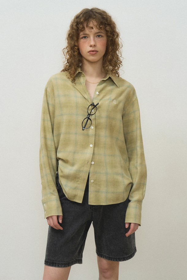 IULAI - 셔츠 - Standard shirt Olive check