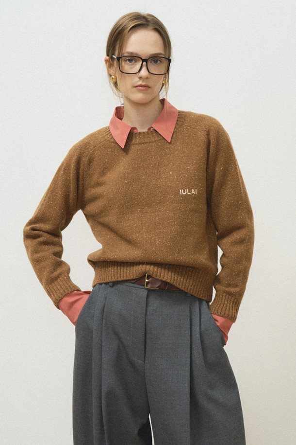 IULAI - 스웨터 - Popcorn teddy pullover Brown