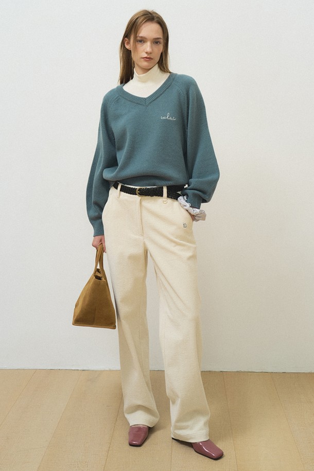 IULAI - 롱/미디팬츠 - Penny corduroy pants Ivory