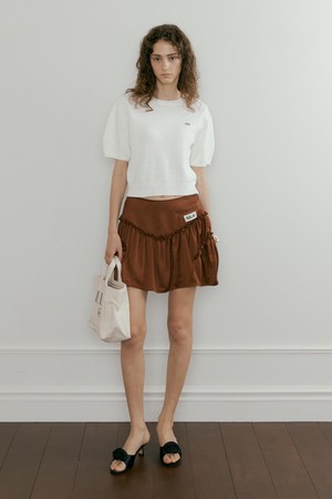 Brownie shatin skirt Brown
