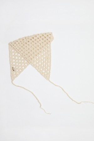 Net crochet bonnet Light beige