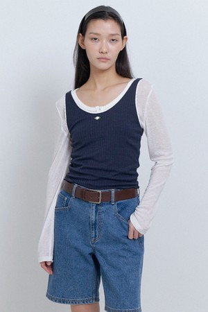 Mimi rose sleeveless Navy