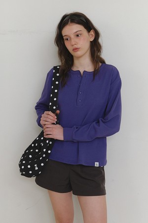 Bay waffle T lavender blue