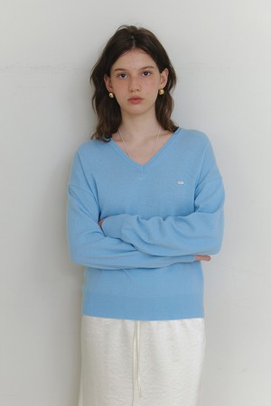 Remote Vneck Pullover cloud blue