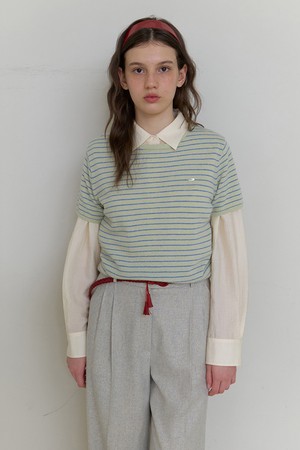 Farh half knit top lime